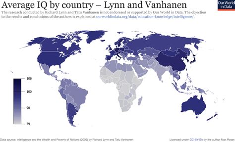 Average IQ Score By Country (Up to 242 countries .